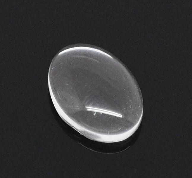 Oval cabochon 10 x 14 mm x 2 stykker i klart burrglass N&deg;16
