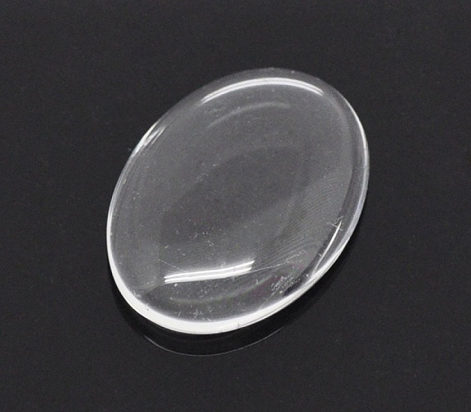Cabochon Oval 13 x 18 mm x 2 stykker i klart burrglass N&deg;17
