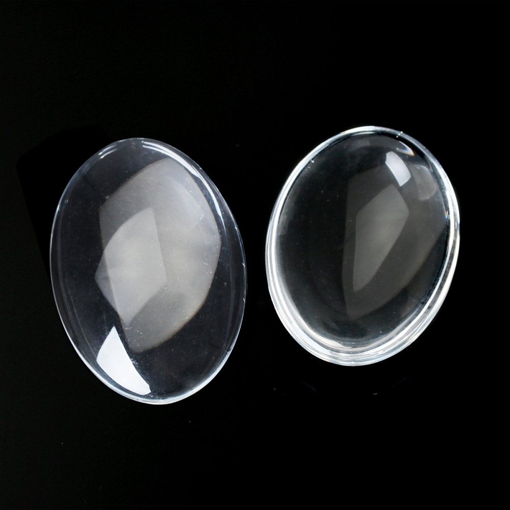 Cabochon Oval 15 x 20 mm i klart burrglass N°18 per 2 stk.