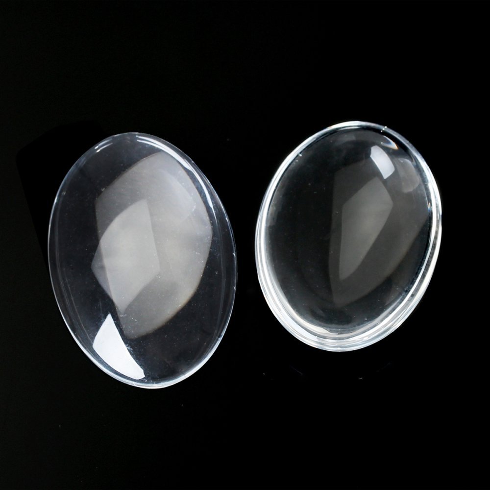Cabochon Oval 15 x 20 mm i klart burrglass N°18 per 2 stk.