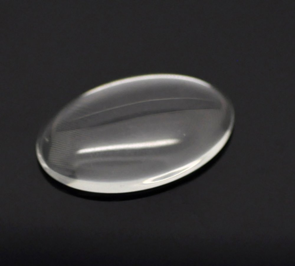 Oval cabochon 25 x 35 mm i klart burrglass N°20