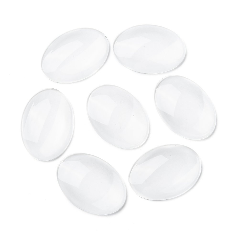 Oval cabochon 25 x 35 mm i klart burrglass N°20