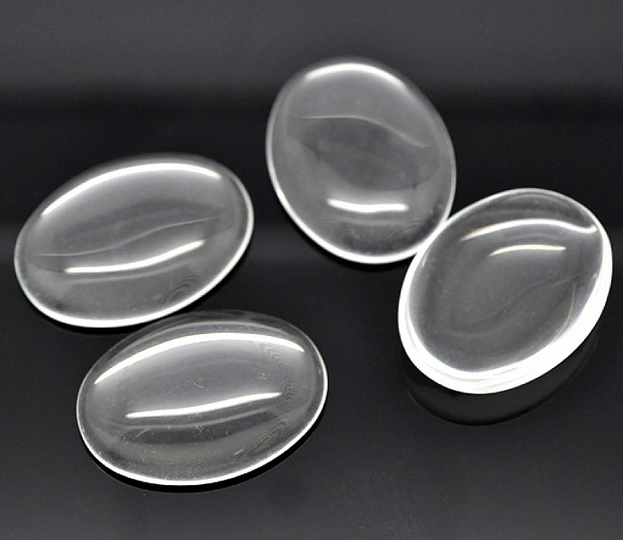 Cabochon Oval 30 x 40 mm i klart burrglass N&deg;21