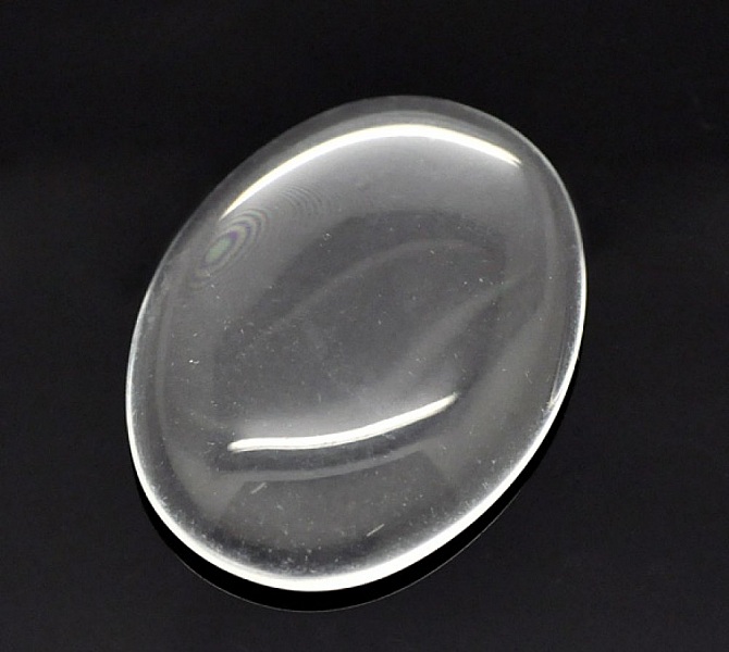 Cabochon Oval 30 x 40 mm i klart burrglass N&deg;21
