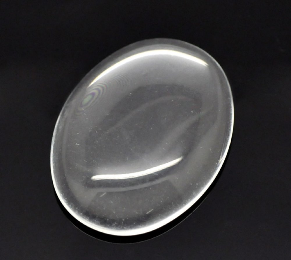 Cabochon Oval 30 x 40 mm i klart burrglass N°21