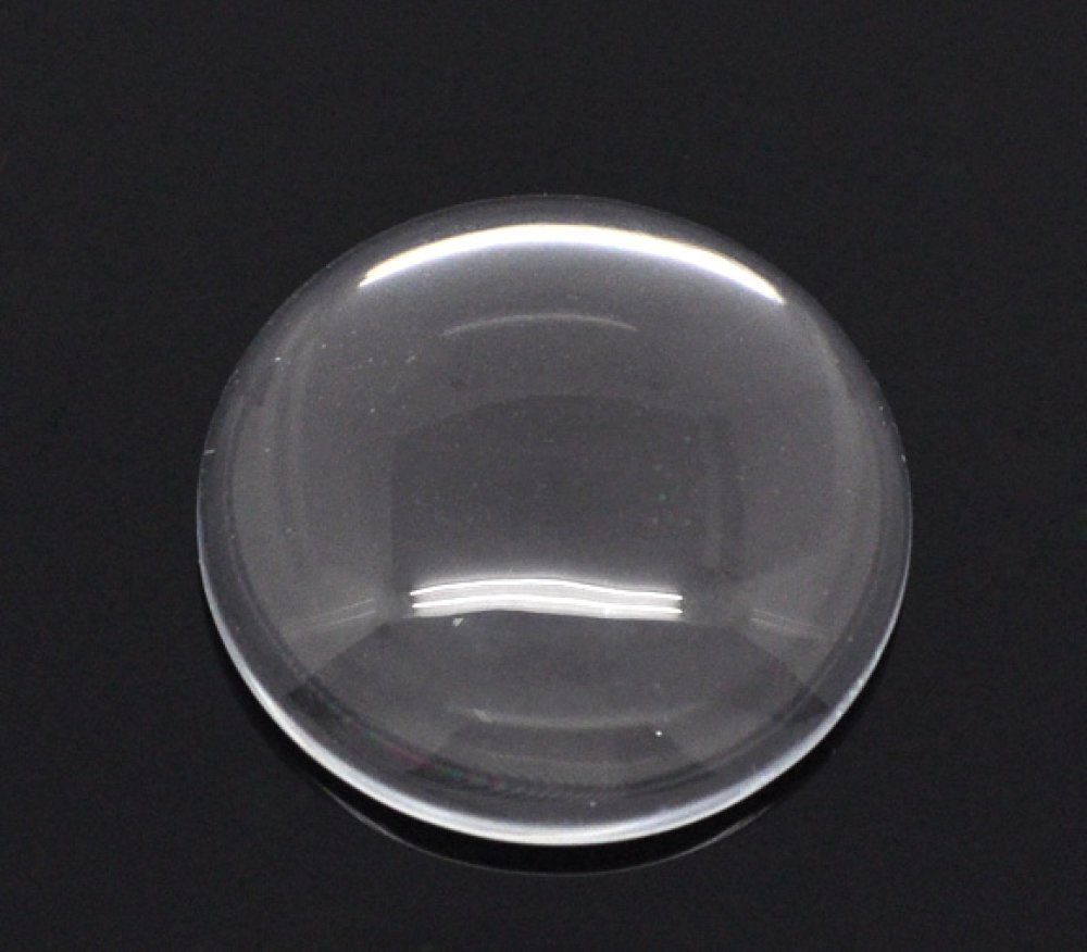 Cabochon Round 25 mm i klart burrglass N°11 standard