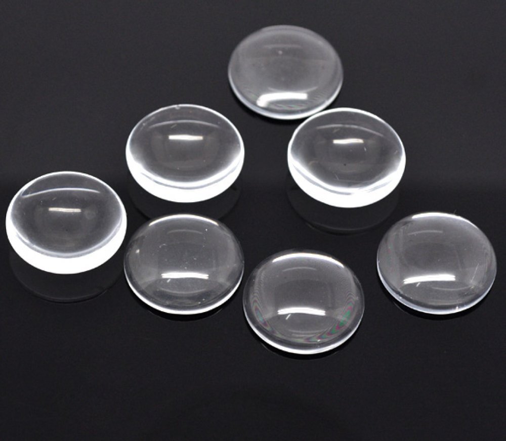 Cabochon Round 25 mm i klart burrglass N°11 standard