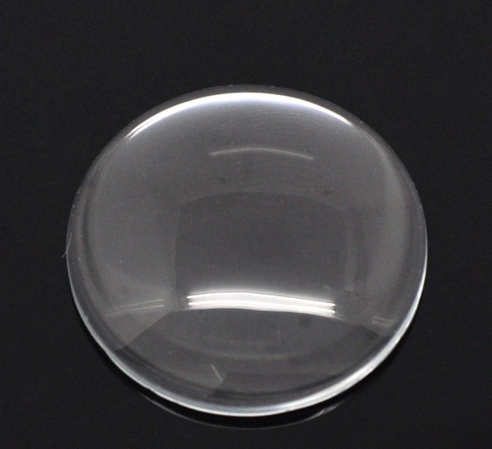 Cabochon rund 30 mm i klart forstørrelsesglass N°13