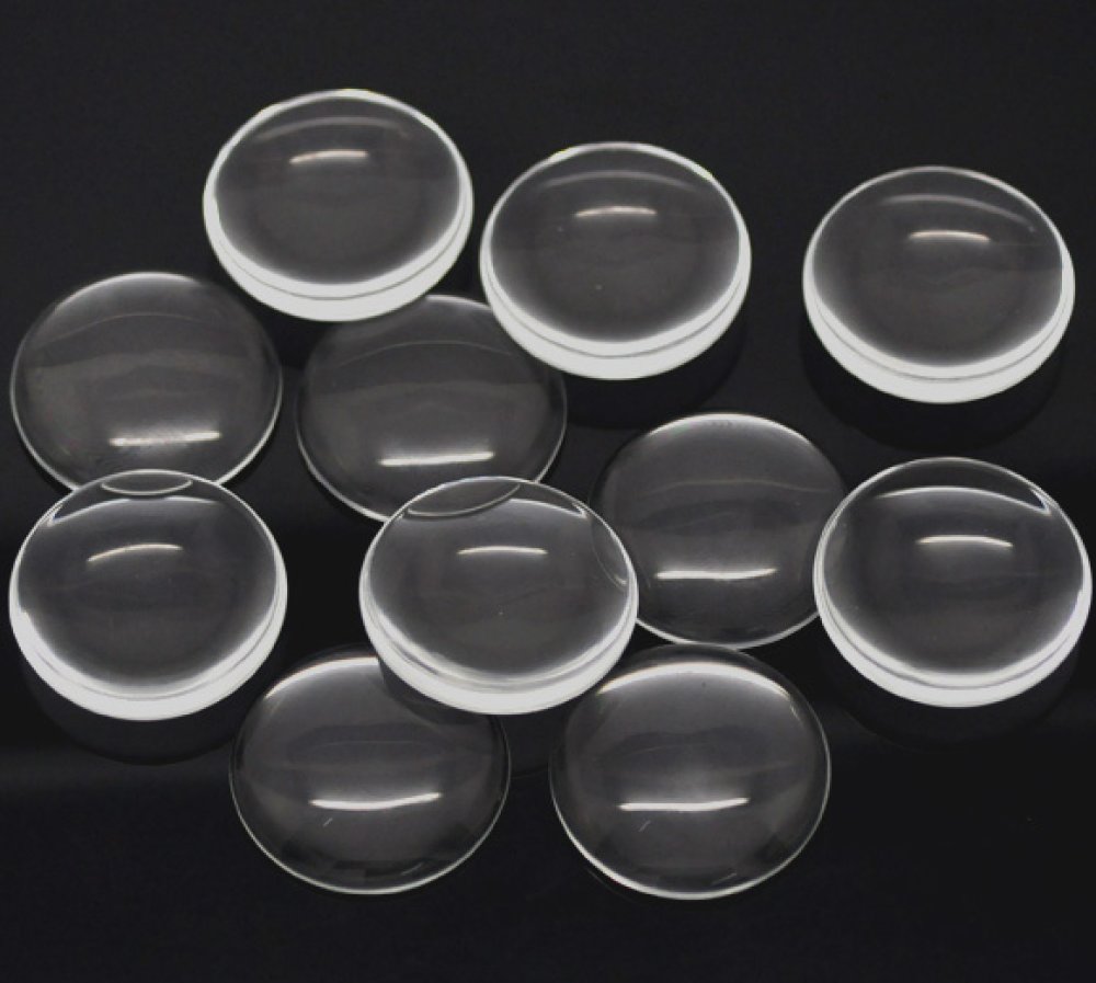 Cabochon rund 35 mm i klart forstørrelsesglass N°14