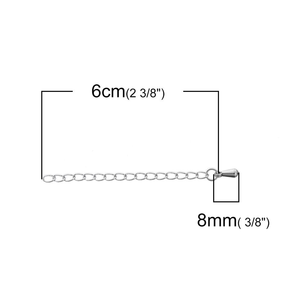 Halskjede i rustfritt stål forlengelse kjede 6 cm N°01