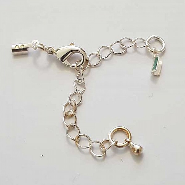 Cha&icirc;ne d'Extension et fermoir mousqueton Argent 04