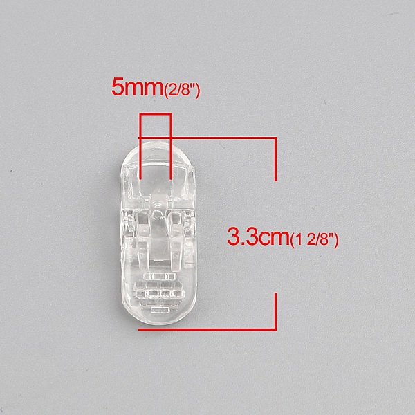 Klips Transparent maske 3,3 cm x 1,3 cm x 10 stk.