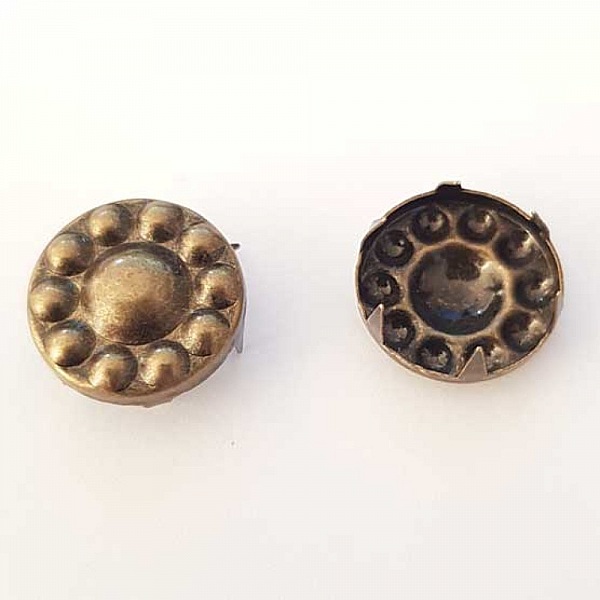 Clous rivet &agrave; griffes Rond 14 mm Bronze 10 pi&egrave;ces