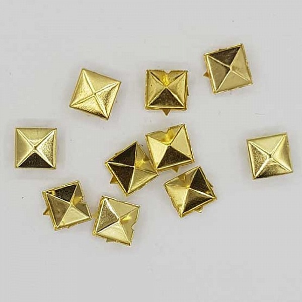 Clous rivet &agrave; griffes Carr&eacute; 10 mm Dor&eacute; 20 pi&egrave;ces