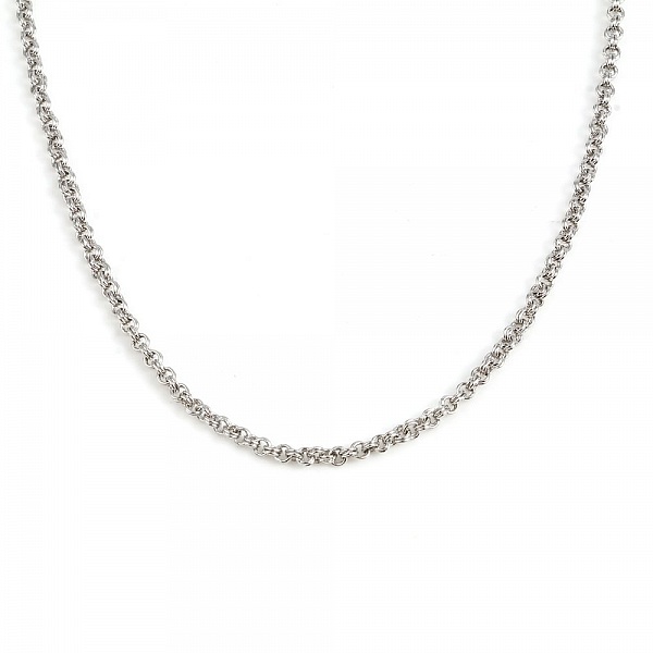 Collier N&deg;02 Plaqu&eacute; Platine Maille Jaseron 45 cm