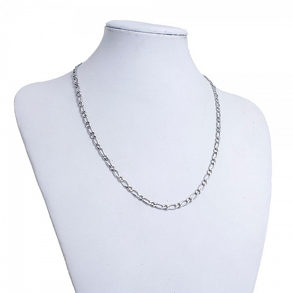 Halskjede N&deg;03 i rustfritt st&aring;l Figaro mesh 50,5 cm