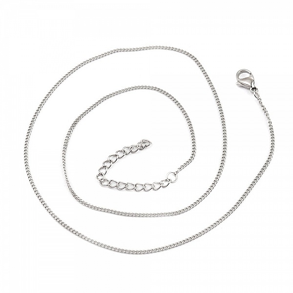 Halskjede nr. 05-02 i rustfritt st&aring;l, 45 cm (18") hestenetting