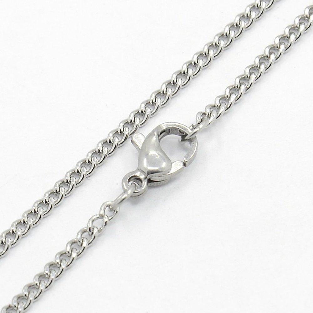 Halskjede nr. 14 i rustfritt stål 50 cm Silver