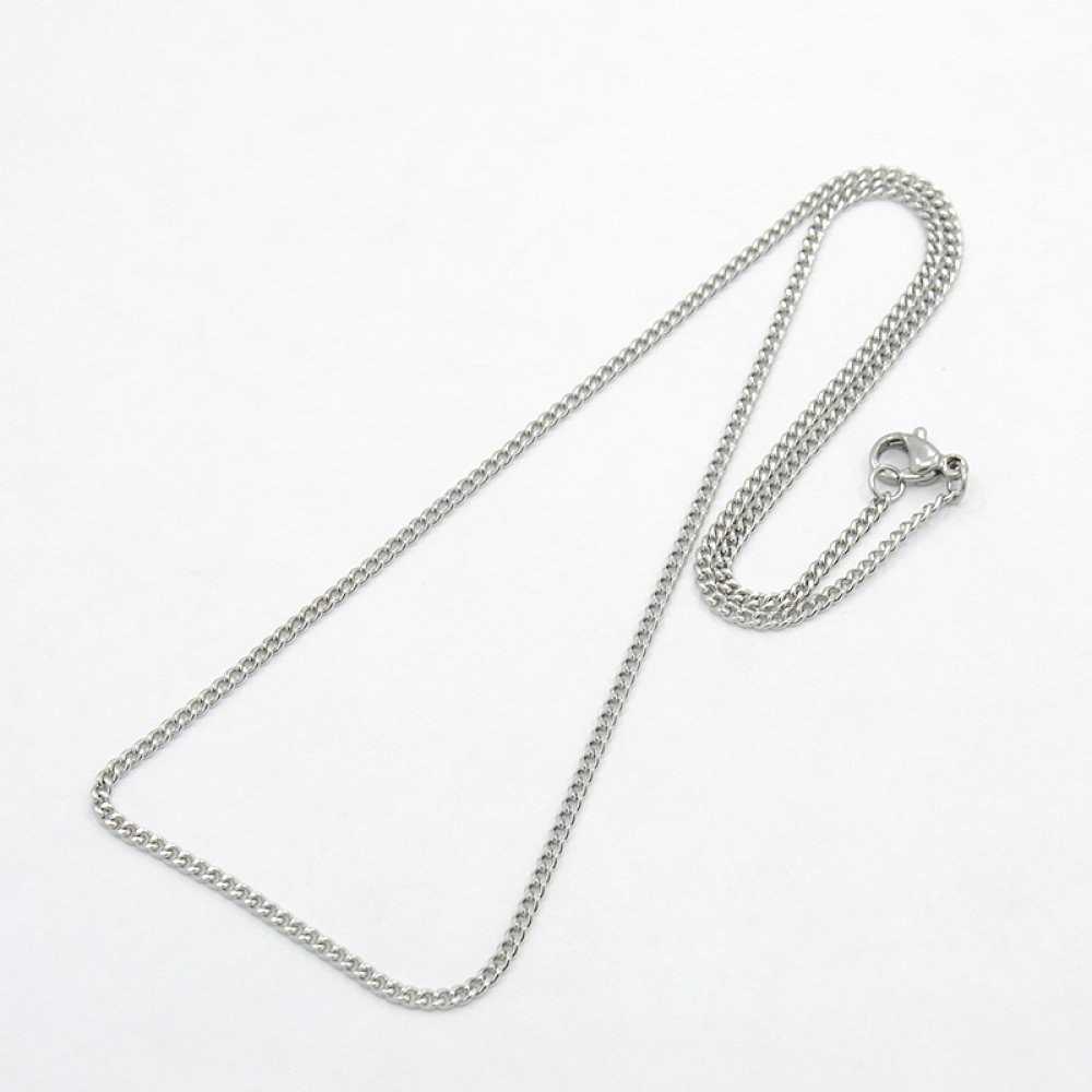 Halskjede nr. 14 i rustfritt stål 50 cm Silver