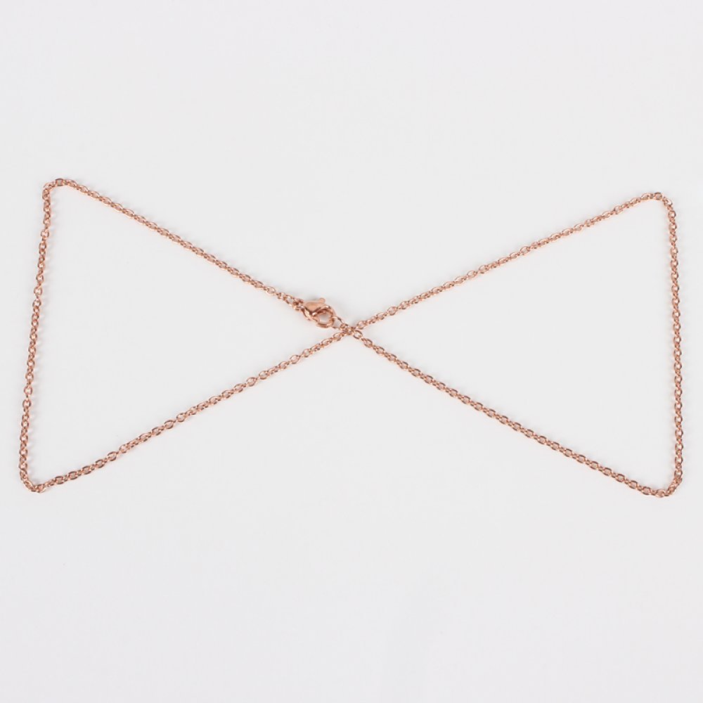 Halskjede N°15 i rustfritt stål 45 cm (18,5") Roségull