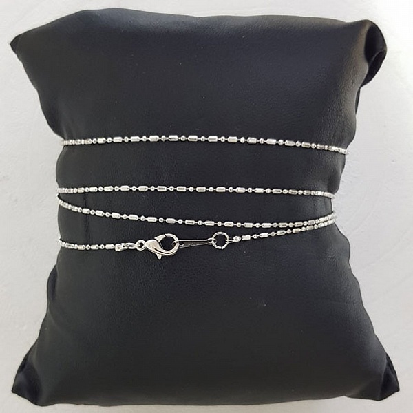 Collier chaine boule M&eacute;tal Argent&eacute; N&deg;01 de 80 cm