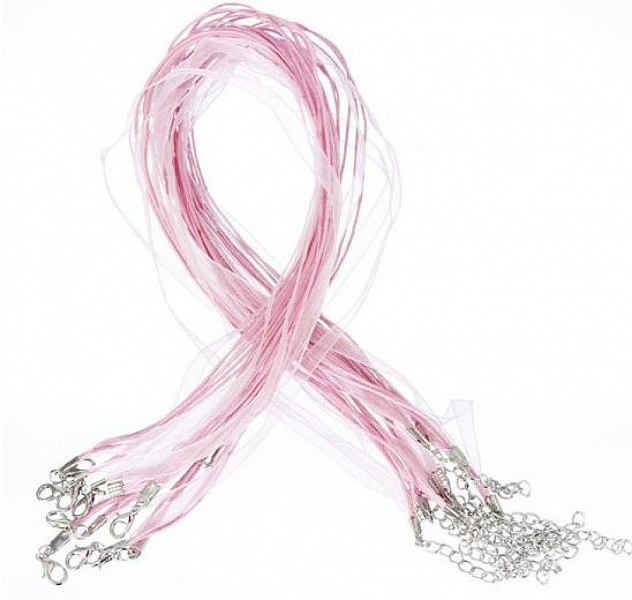 Halskjede med organzab&aring;nd N&deg;03 og vokset snor