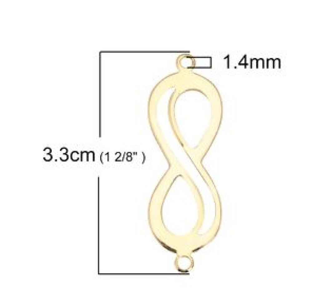 18k gullbelagt kobber "Infinity" symbol kontakt