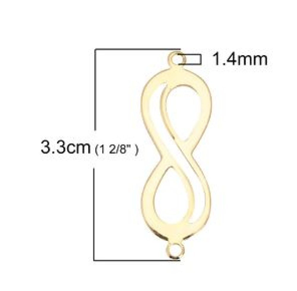 18k gullbelagt kobber "Infinity" symbol kontakt