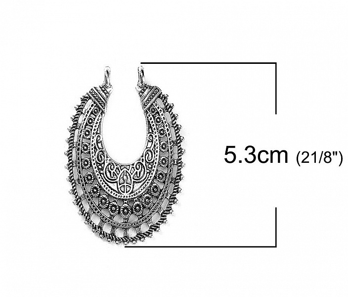 Koblinger N&deg;01 Oval S&oslash;lv Hule Blomster