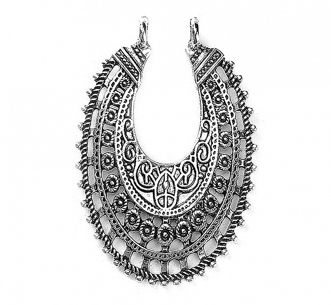 Koblinger N&deg;01 Oval S&oslash;lv Hule Blomster