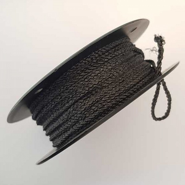 Cordon Rond Tress&eacute; 2 mm Gris Anthracite N&deg;08