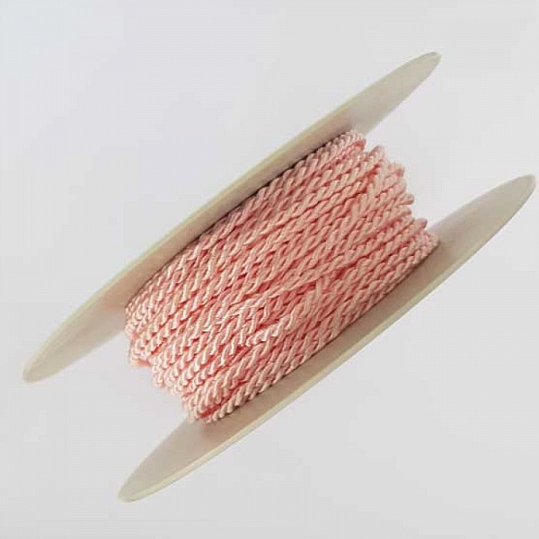 Cordon Rond Tress&eacute; 3 mm Rose N&deg;01