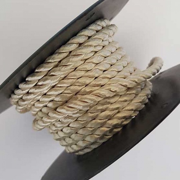 Cordon Rond Tress&eacute; 5 mm Blanc N&deg;03