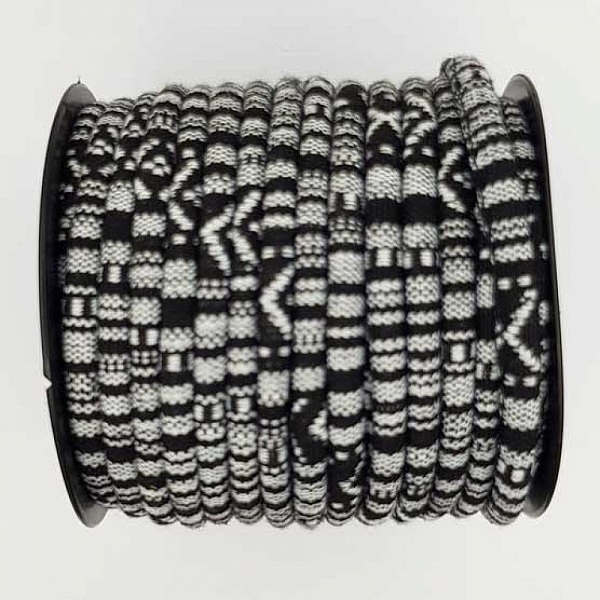 Spaghettisnor N&deg;01 Svart Hvit x 1 meter