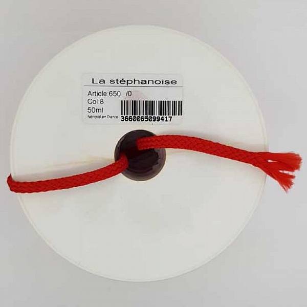 Cordon tress&eacute; 06 mm Rouge x 1 m&egrave;tre