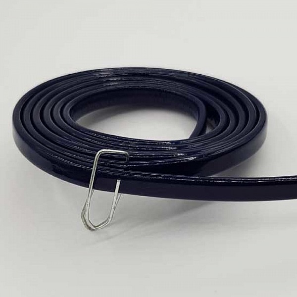 Cordon vernis plat 06 mm bleu marine x 1 m&egrave;tre