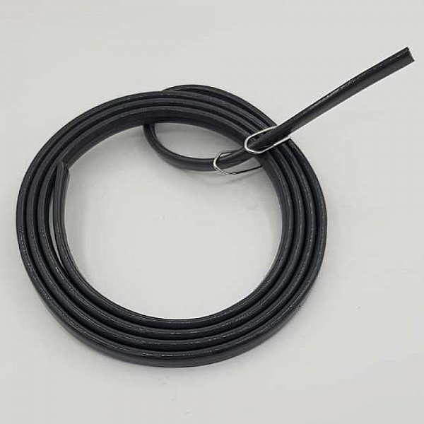 Cordon vernis plat 06 mm gris fonc&eacute; x 10 cm