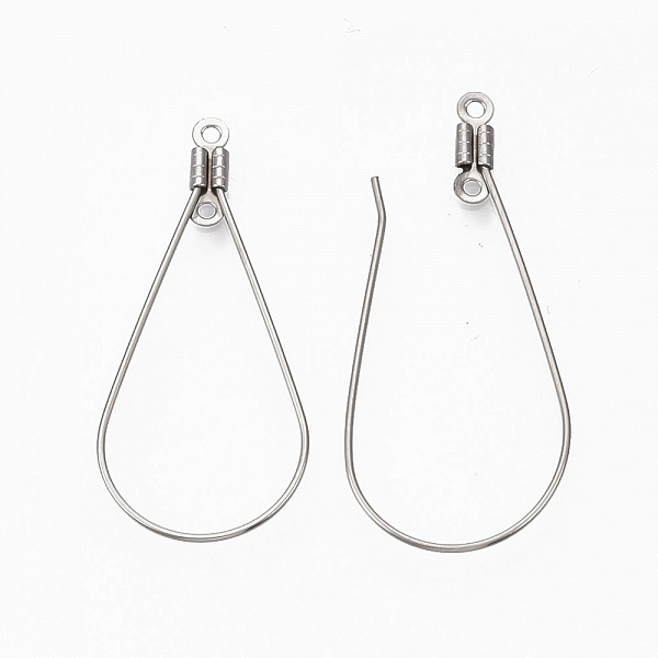 Creole oval rustfritt st&aring;l 17x37 mm s&oslash;lv x 2