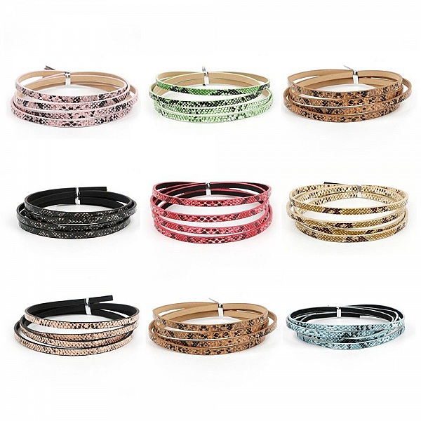 Skinn 05 mm Gr&oslash;nn slangeskinn design 1 meter