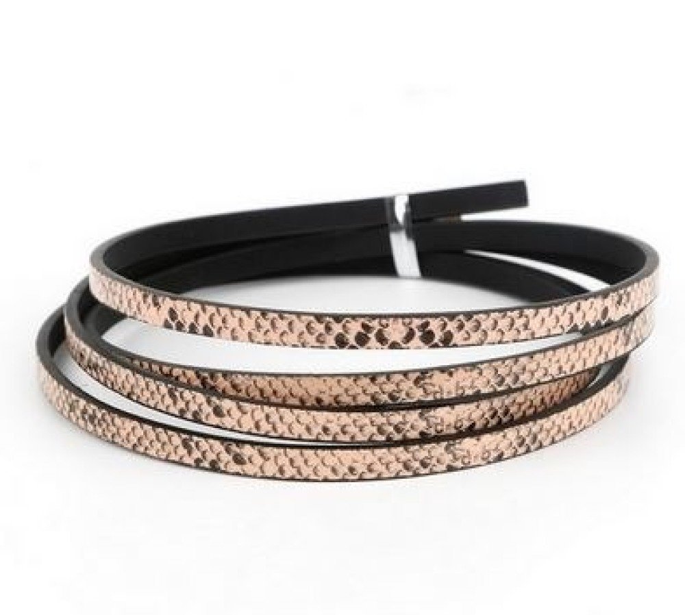 Lær 05 mm Old Pink slangeskinn design 1 meter