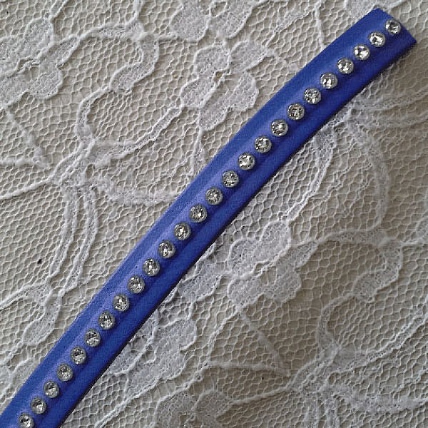 L&aelig;r B-Cobalt 10 mm Swarovski Strass per 20 cm