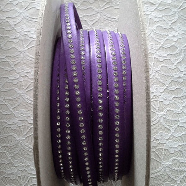 B-Viola L&aelig;r 10 mm Swarovski Strass per 20 cm