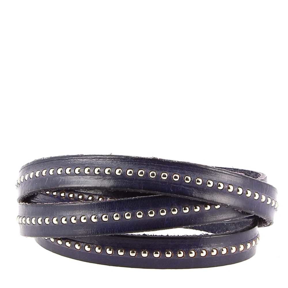 10 mm Dark Cobalt Ball Leather med nikkelfri kulekjede pr. 20 cm.