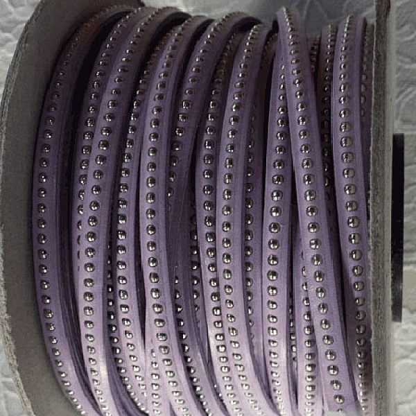 Leather Ball Glicine 06 mm med nikkelfri kulekjede per 20 cm