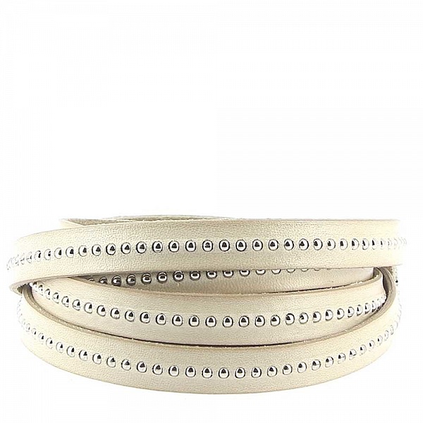 Leather Ball Taupe 10 mm med nikkelfri kulekjede per 20 cm