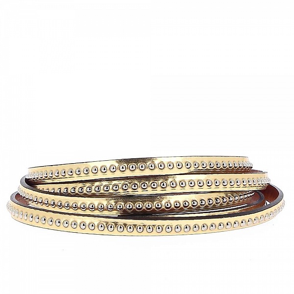 Gull speilkule skinn 06 mm med nikkelfri kulekjede per 20 cm