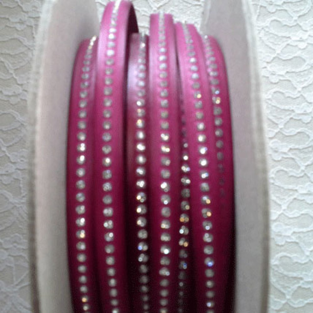 Lær DD-Fuxia 10 mm Swarovski Strass per 20 cm