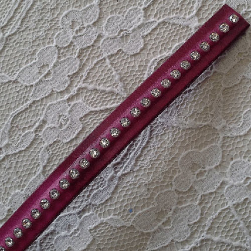 Lær DD-Fuxia 10 mm Swarovski Strass per 20 cm