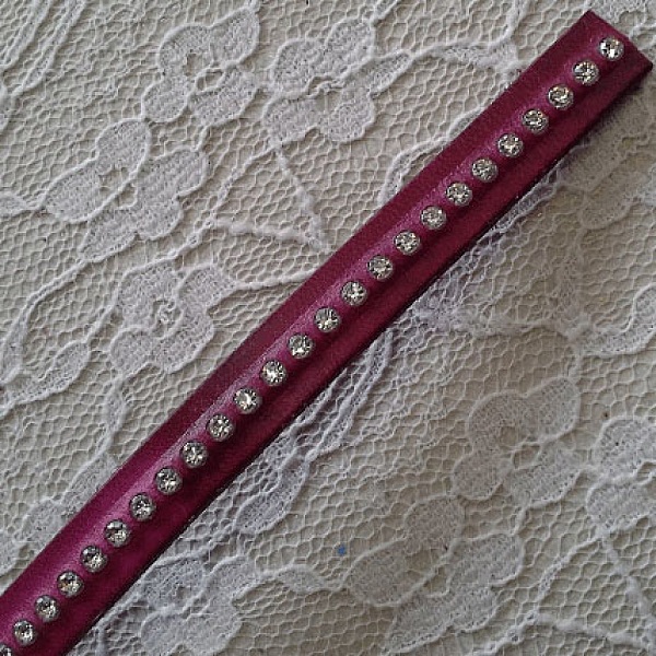 L&aelig;r DD-Fuxia 10 mm Swarovski Strass per 20 cm