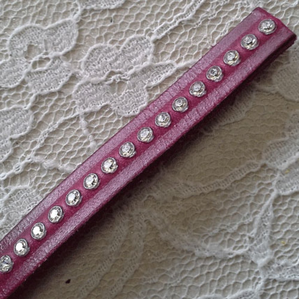 Lær DD-Fuxia 10 mm Swarovski Strass per 20 cm